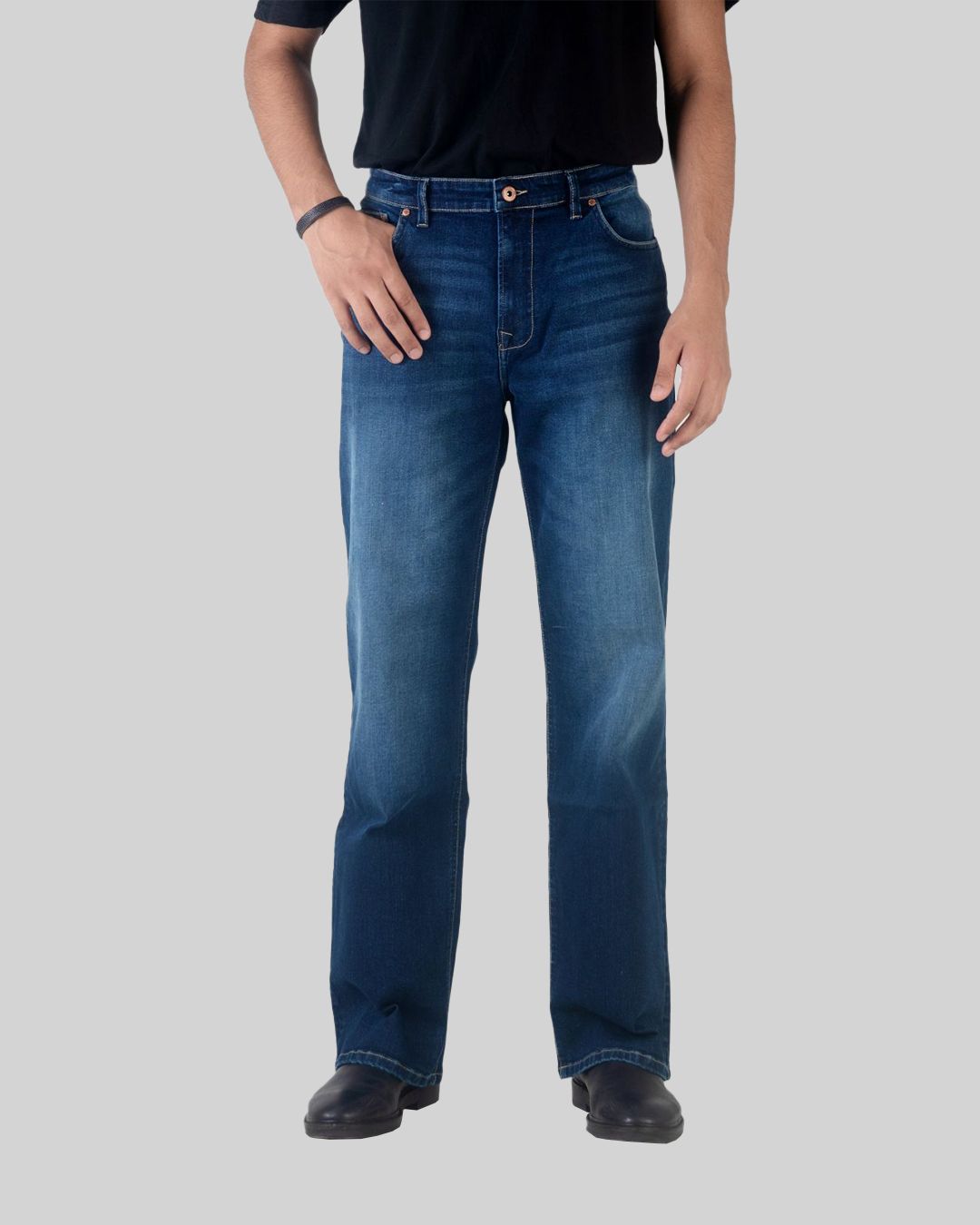 Relaxed Straight Dark Blue Wash