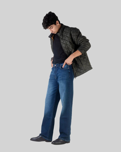 Relaxed Straight Dark Blue Wash