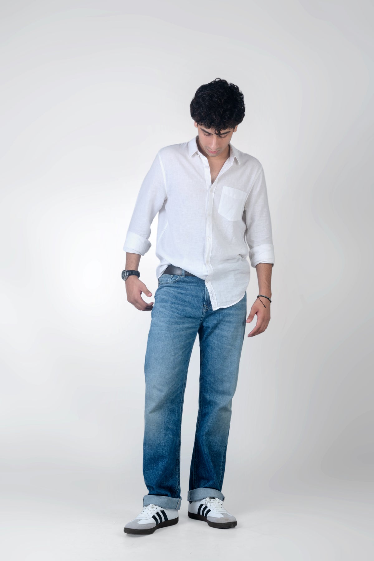 Relaxed Straight Mid Ocean Blue