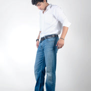 Relaxed Straight Mid Ocean Blue