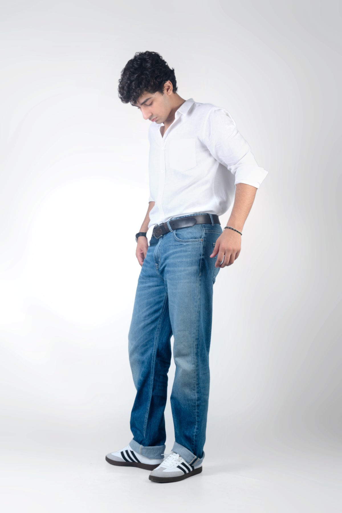 Relaxed Straight Mid Ocean Blue