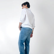 Relaxed Straight Mid Ocean Blue