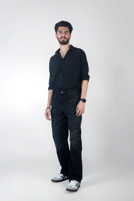 Relaxed Straight Gun Metal Black