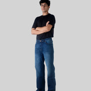 Relaxed Straight Dark Blue Wash